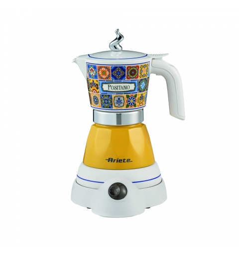 Ariete 1358 Moka Aroma Positano, Moka elettrica, 400W, 2 4 tazze, Cordless, Spegnimento automatico, Mantenimento temperatura