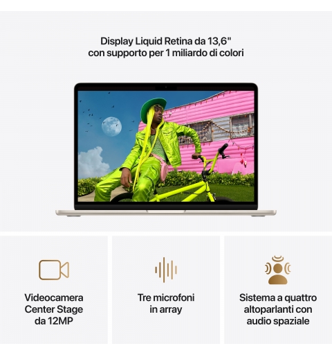 Apple MacBook Air Apple M M5 Ordinateur portable 34,5 cm (13.6") 24 Go 1 To SSD Wi-Fi 7 (802.11be) macOS Tahoe Beige
