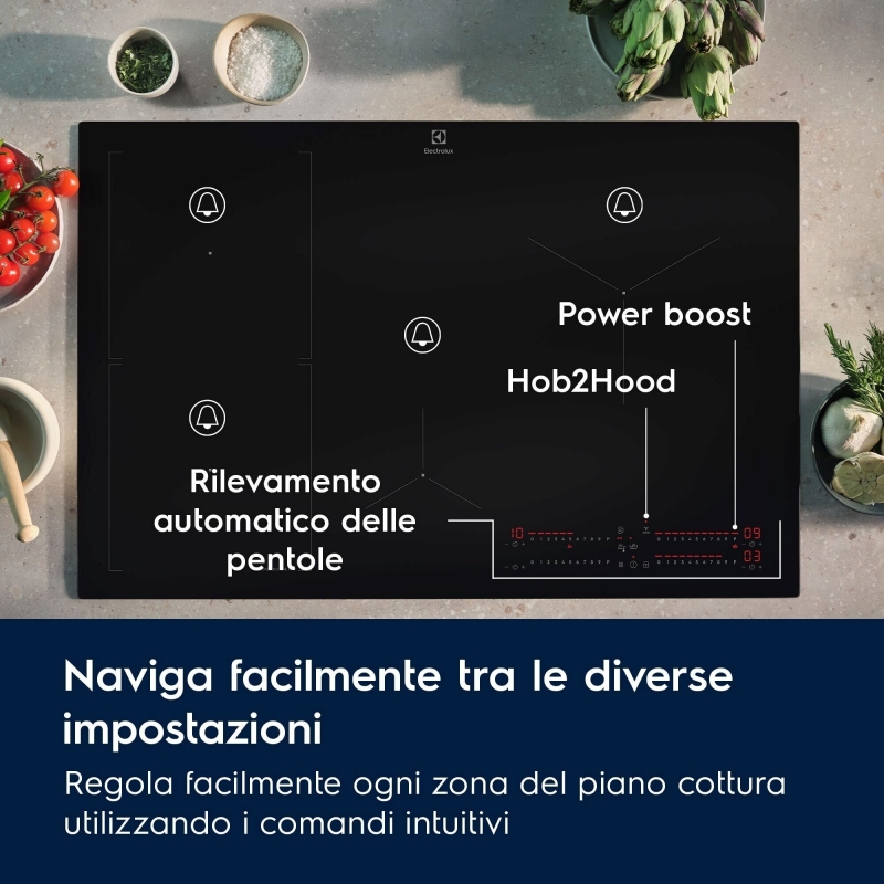 Electrolux Serie 700 EIS62453 Piano cottura ad induzione SenseBoil® 60cm