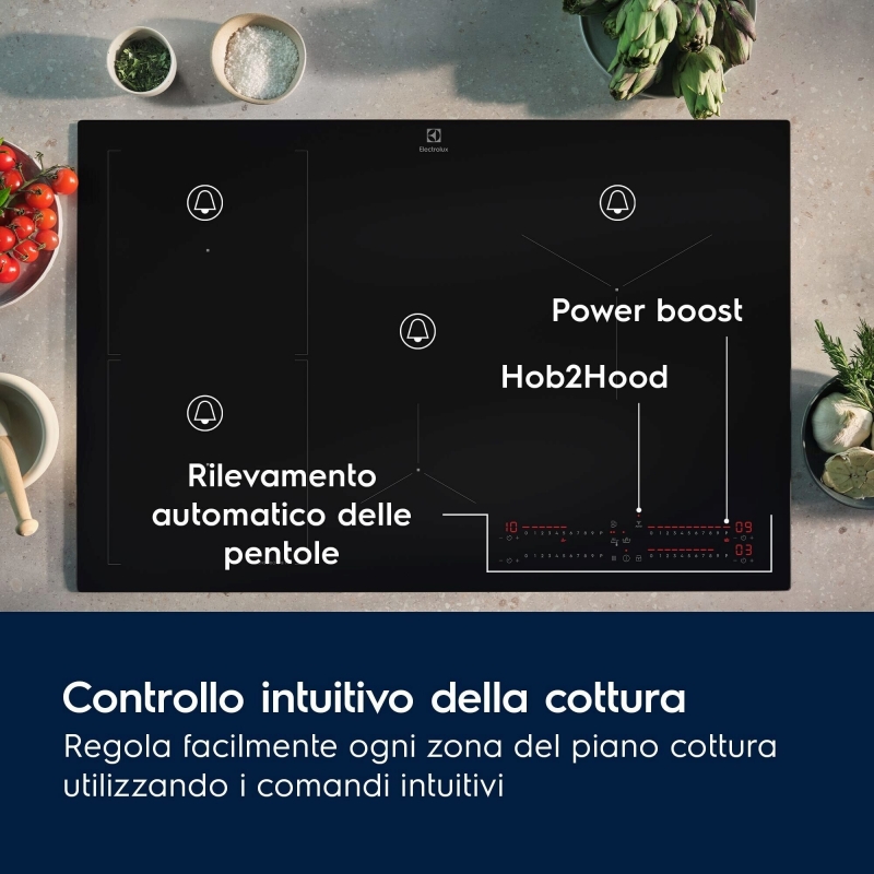 Electrolux Serie 700 EIS62453 Black Built-in 60 cm Zone induction hob 4 zone(s)