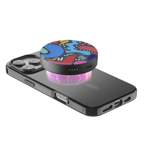 Cellularline Mag Vibe 3000 MAG VIBE is the 3000 mAh MagSafe power bank with a compact, round design and colorful graphics. It