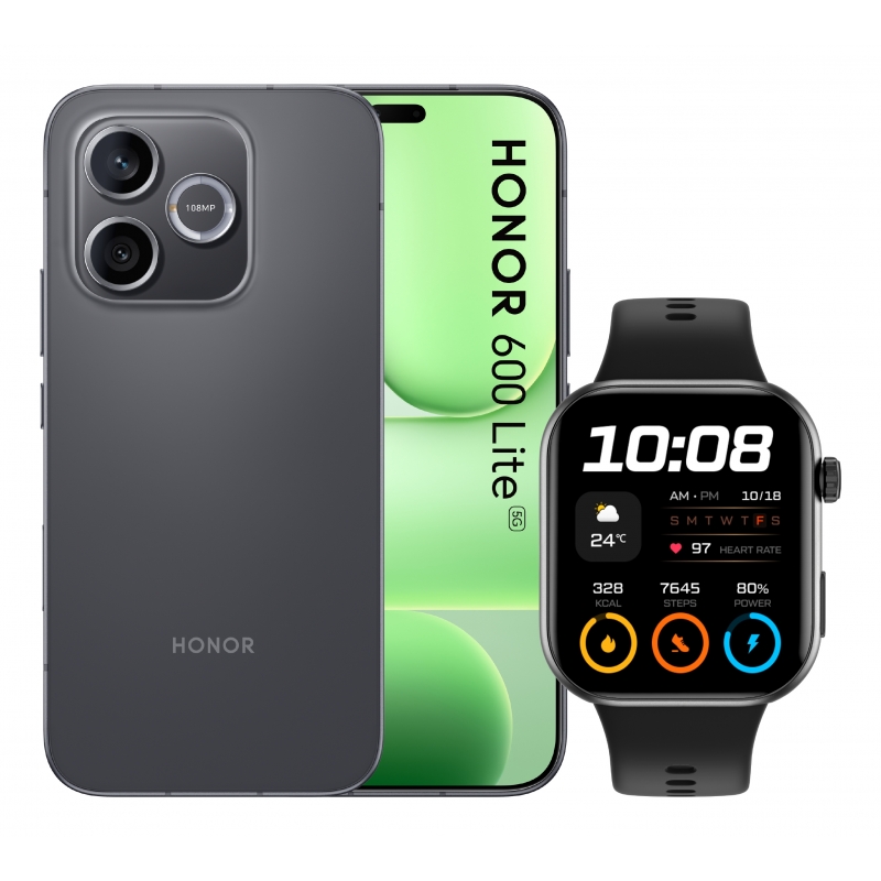 Honor BUNDLE 600 LITE 256GB V BLACK+WATCH 2i BLACK 16,8 cm (6.6") SIM doble 5G USB Tipo C 16 GB 6520 mAh Negro