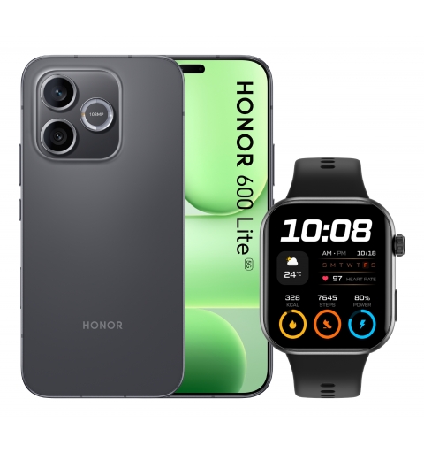 Honor BUNDLE 600 LITE 256GB V BLACK+WATCH 2i BLACK 16,8 cm (6.6") Double SIM 5G USB Type-C 16 Go 256 Go 6520 mAh Noir