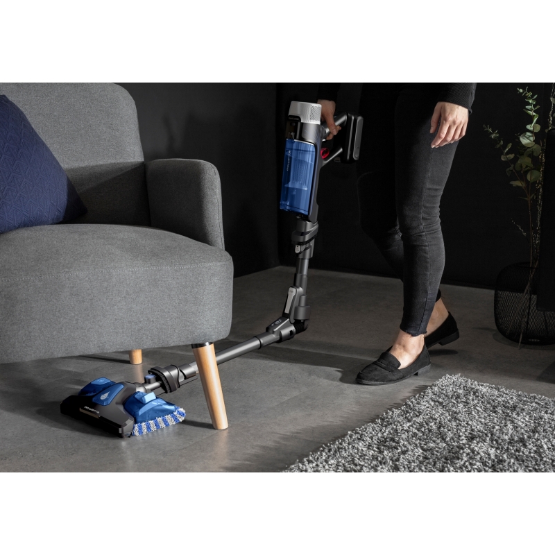 Rowenta RH20C2 Aspirateur-balai 2 en 1 Batterie Sec&humide Sans sac 0,4 L 250 W Noir, Bleu