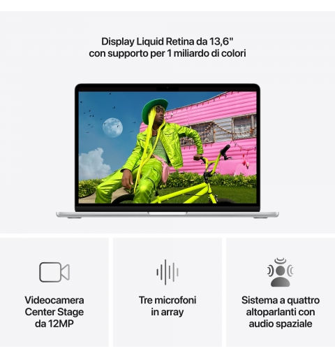 Apple MacBook Air Apple M M5 Ordinateur portable 34,5 cm (13.6") 16 Go 1 To SSD Wi-Fi 7 (802.11be) macOS Tahoe Argent
