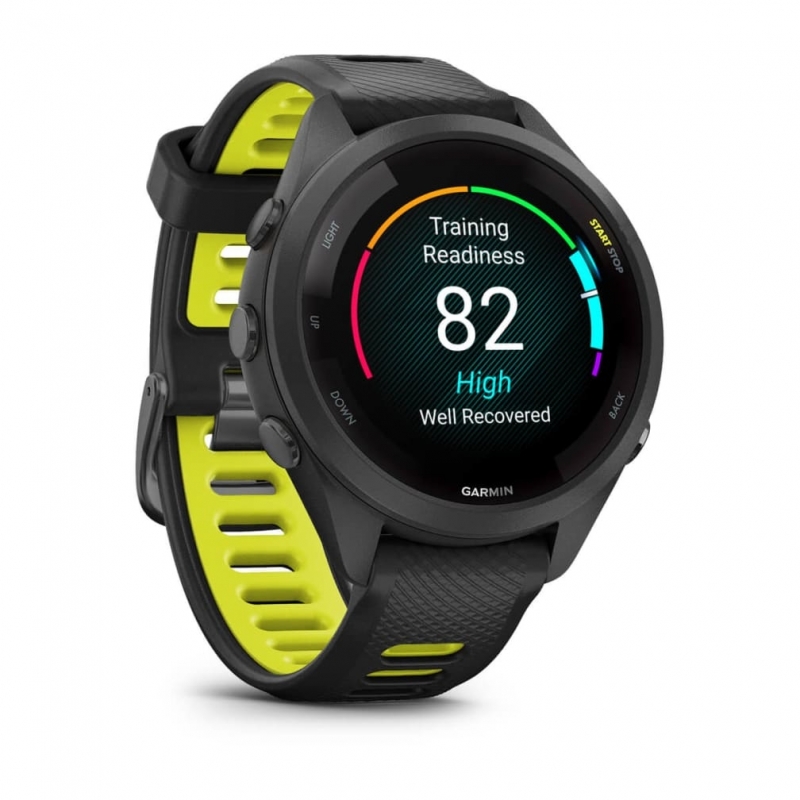 Garmin Forerunner 265S 2,79 cm (1.1") AMOLED 42 mm Numérique 360 x 360 pixels Écran tactile Noir, Gris Wifi GPS (satellite)