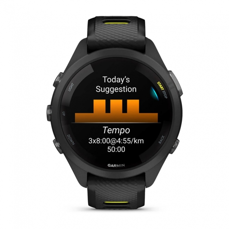 Garmin Forerunner 265S 2,79 cm (1.1") AMOLED 42 mm Digitale 360 x 360 Pixel Touch screen Nero, Grigio Wi-Fi GPS (satellitare)