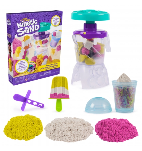 Kinetic Sand , Set dei Frullati Golosi, con 396 g di Sabbia da Gioco, Attrezzi e Formina Ghiacciolo, Cibo Giocattolo,