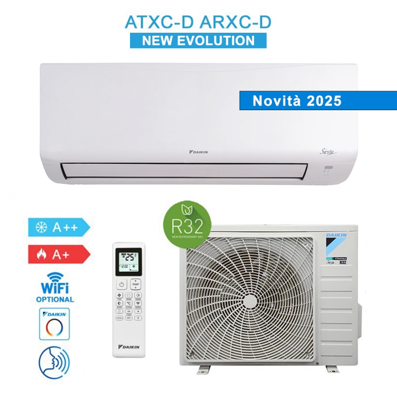 Daikin ATXC60D ARXC60D Klimaanlage 21000Btu 6KW Siesta New Evolution 2025 A++/A+ Inverter Wifi Ready R32