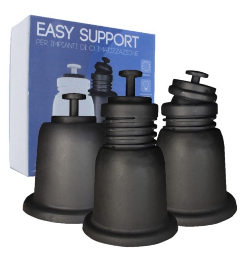 VECAM-CO 989804295 Supporto Pavimento Regolabile Da 100mm NERO KIT DA 4PZ