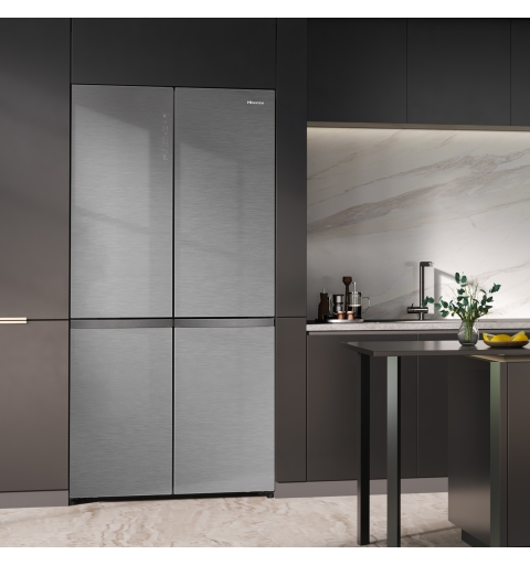 Hisense RQ768N4GVE Side-by-Side Kühlkombination Freistehend 591 l Silber