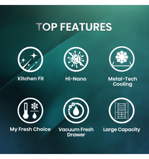 Hisense RQ768N4GVE KitchenFit Multidoor Fridge Freezer 591L Silver Glass - E Rated