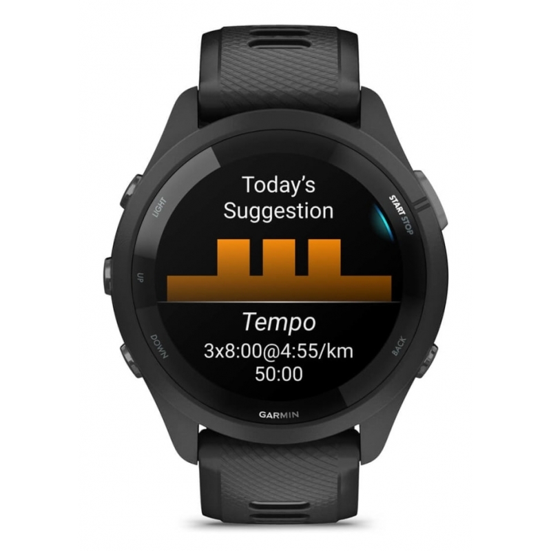 Garmin Forerunner 265 3,3 cm (1.3") AMOLED 46 mm Numérique 416 x 416 pixels Écran tactile Noir Wifi GPS (satellite)