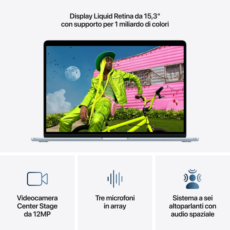 Apple MacBook Air 15-inch M5 chip with 10‑core CPU and 10‑core GPU, 24GB, 1TB SSD - Sky Blue
