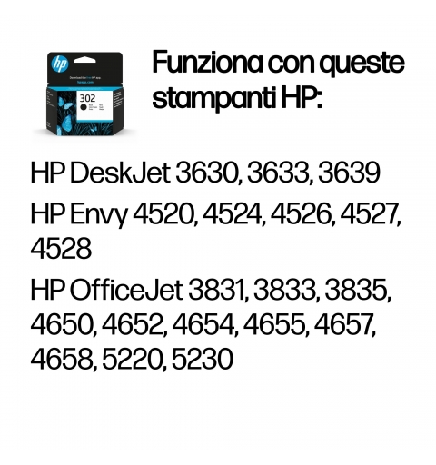 HP Cartuccia originale inchiostro nero 302