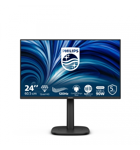 Philips 24B2U3601 écran plat de PC 60,5 cm (23.8") 2560 x 1440 pixels Quad HD LCD Noir