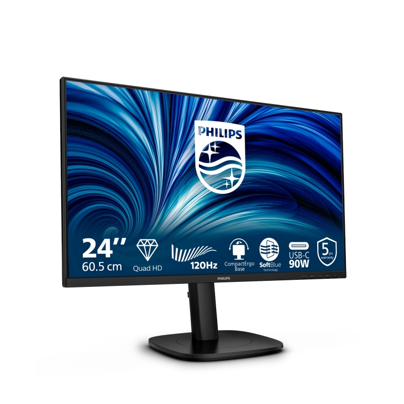 Philips 24B2U3601 pantalla para PC 60,5 cm (23.8") 2560 x 1440 Pixeles Quad HD LCD Negro