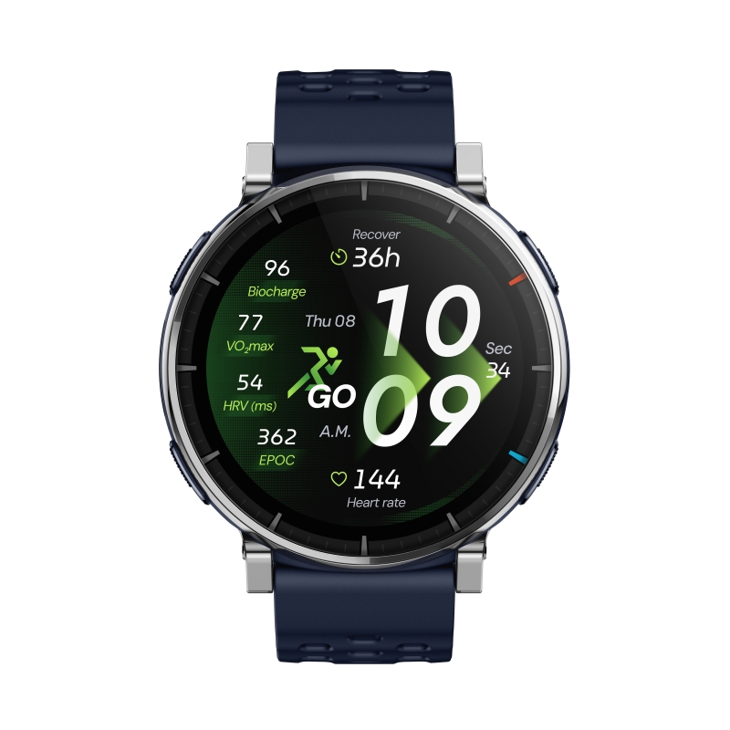 Amazfit W2558GL2N Smartwatch Sportuhr 3,35 cm (1.32") AMOLED Digital 466 x 466 Pixel Touchscreen Silber GPS