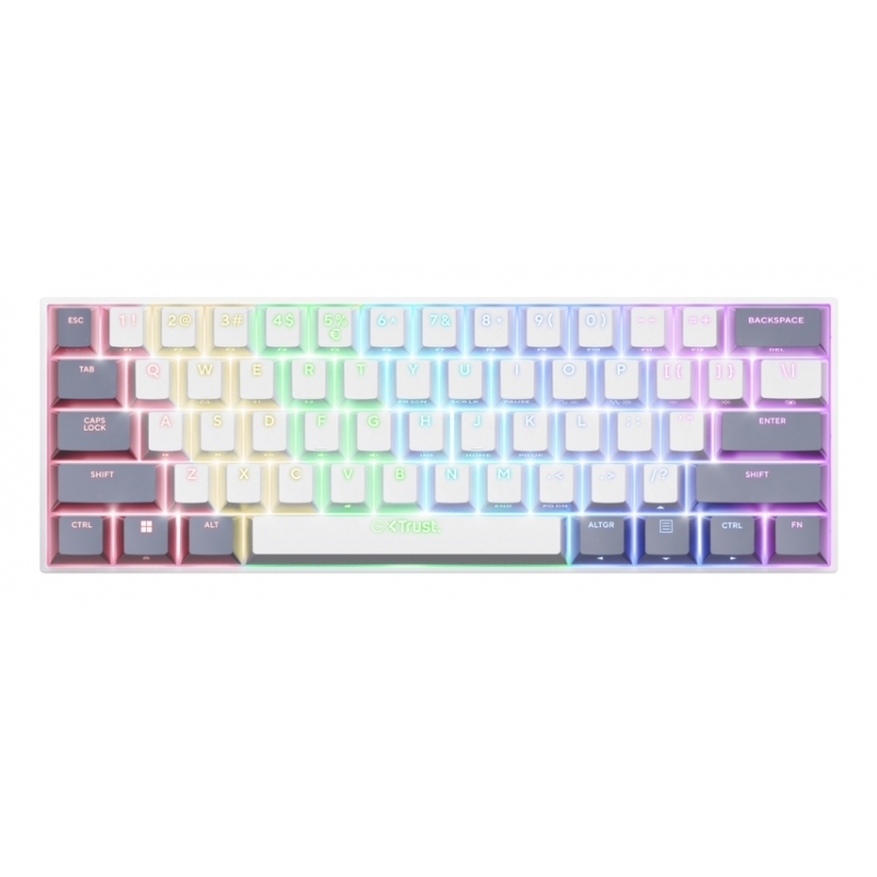 Trust GXT 873 Acira clavier Gaming Bluetooth QWERTZ Italien Blanc