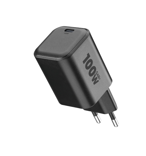 Cellularline ACH USB-C GaN+ 100W Chargeur secteur 100W avec un port USB-C. Compatible avec tous les appareils USB-C 