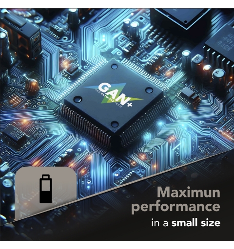 Cellularline ACH USB-C GaN+ 100W 100W Netzladegerät mit einem USB-C-Anschluss. Kompatibel mit allen USB-C-Geräten Smartphones,
