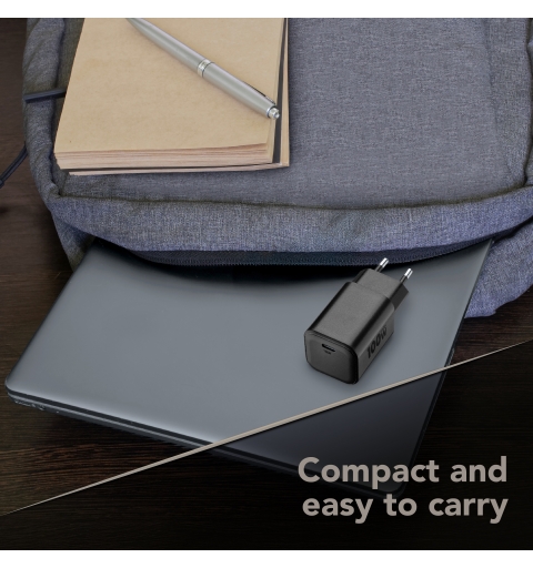 Cellularline ACH USB-C GaN+ 100W Cargador de red de 100W con un puerto USB-C. Compatible con todos los dispositivos USB-C 