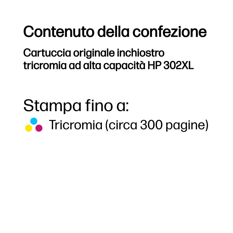 HP Cartucho de tinta original 302XL de alta capacidad tricolor