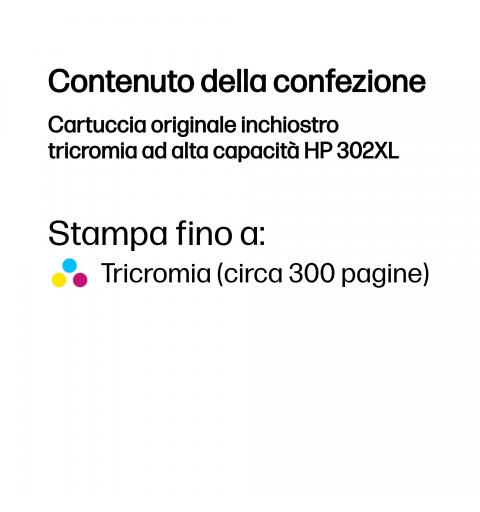 HP Cartucho de tinta original 302XL de alta capacidad tricolor
