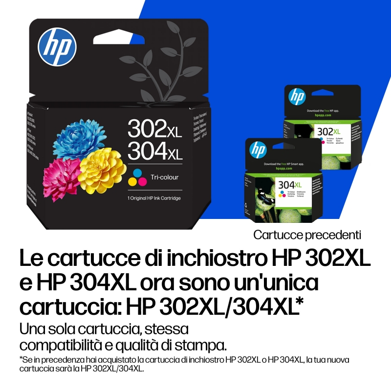 HP Cartuccia di inchiostro in tricromia originale 302Xç 304XL