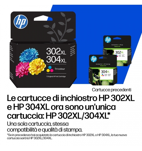 HP Cartuccia di inchiostro in tricromia originale 302Xç 304XL