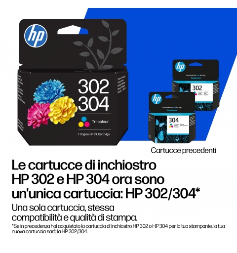 HP Cartuccia di inchiostro in tricromia originale 302Xç 304XL