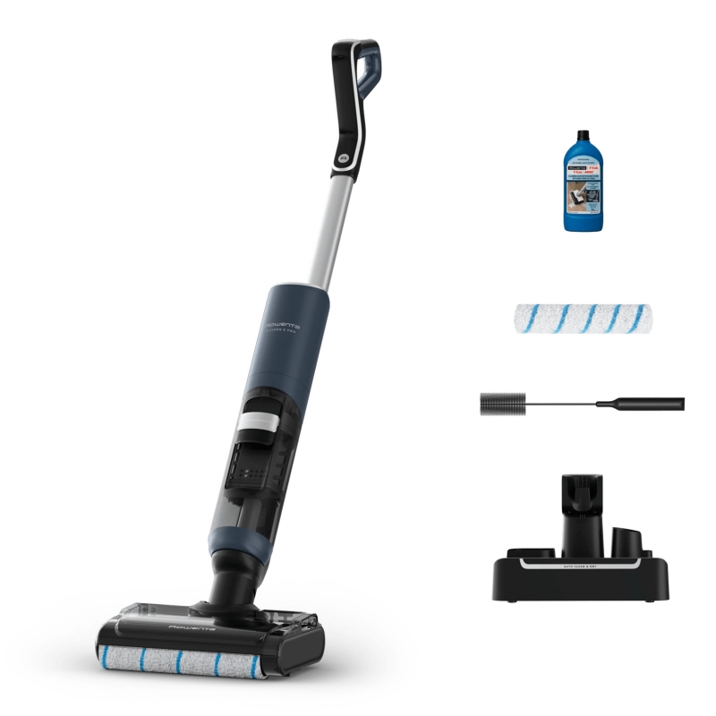 Rowenta X-Clean 5 Pro GZ5436E0 Stabstaubsauger Elektrischer Besen Akku Trocken&Nass Beutellos 0,5 l Blau, Schwarz