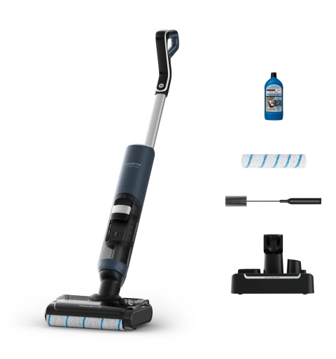 Rowenta X-Clean 5 Pro GZ5436E0 scopa elettrica Aspirapolvere elettrica Batteria Secco e bagnato Senza sacchetto 0,5 L Blu, Nero