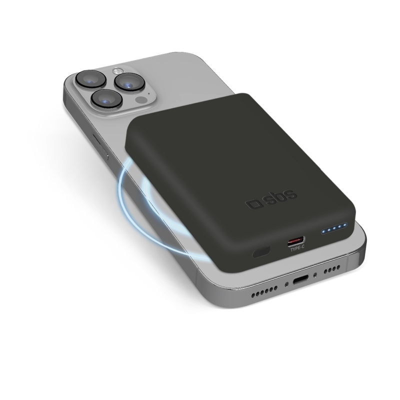 SBS TEBB5000MAG1CK power bank Lithium Polymer (LiPo) 5000 mAh Wireless charging Black