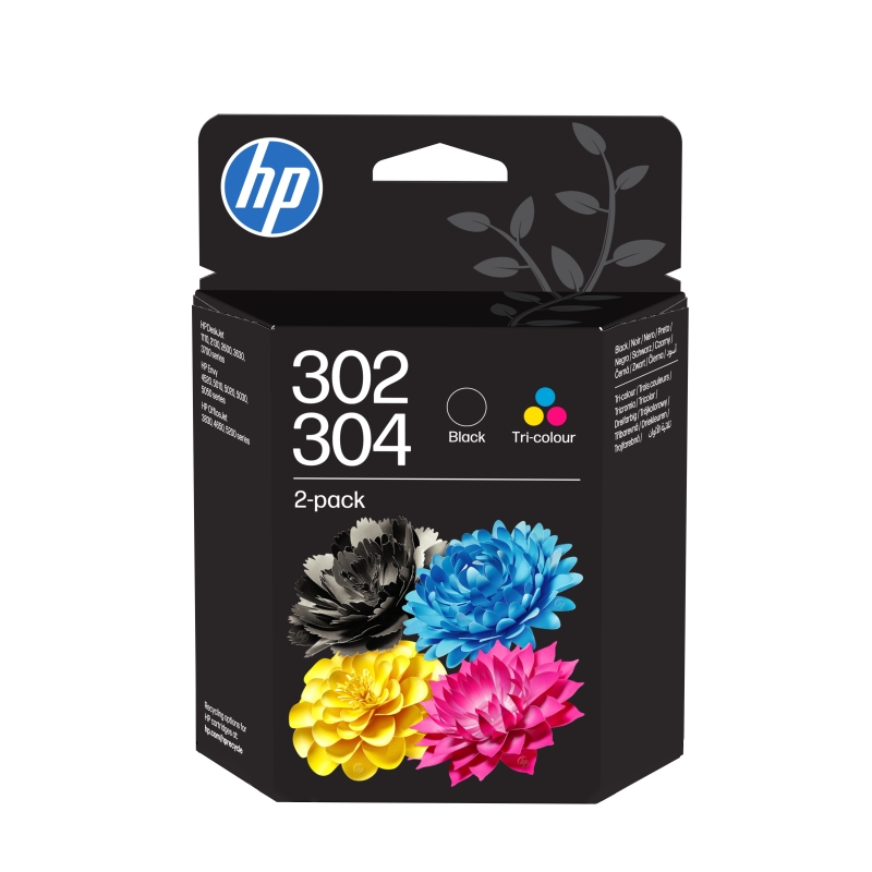 HP 302 304 Tri-color Black Ink Cartridge Combo 2 Pack