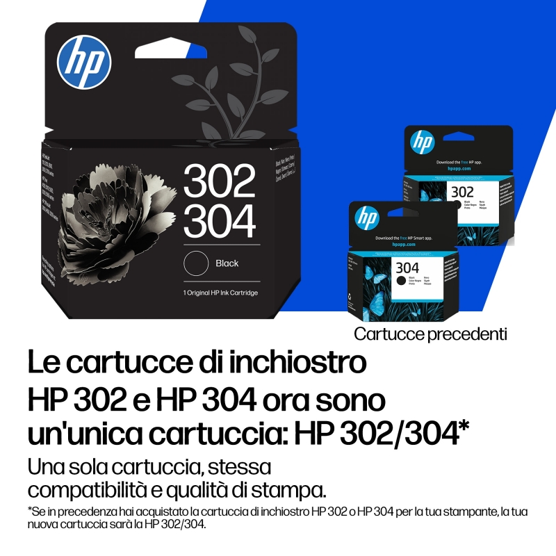 HP Paquete combinado de 2 cartuchos de tinta negra tricolor 302 304