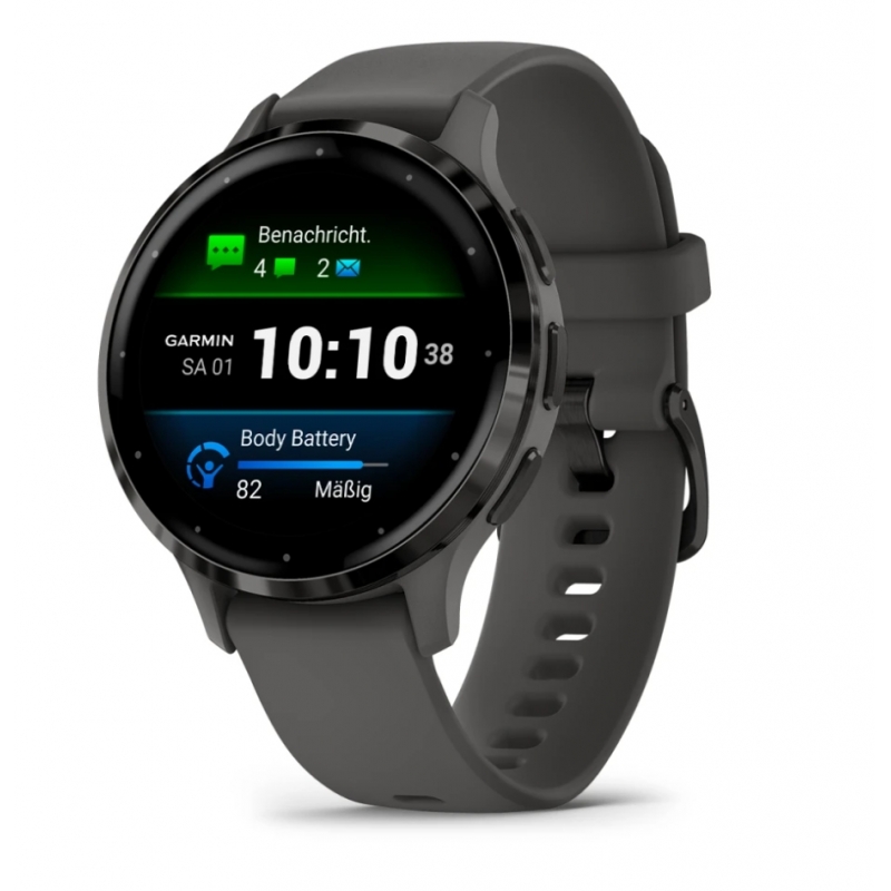 Garmin Venu 3S 3,05 cm (1.2") AMOLED 41 mm Digital 390 x 390 Pixel Touchscreen Grau WLAN GPS
