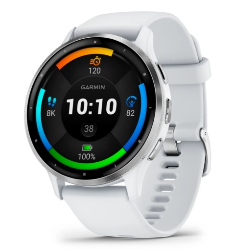 Garmin Venu 3 3,56 cm (1.4") AMOLED 45 mm Digital 454 x 454 Pixel Touchscreen Silber, Weiß WLAN GPS