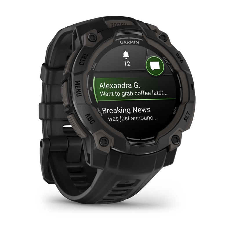 Garmin Instinct 3 AMOLED 3,05 cm (1.2") 45 mm Digital 390 x 390 Pixeles Pantalla táctil Negro GPS (satélite)
