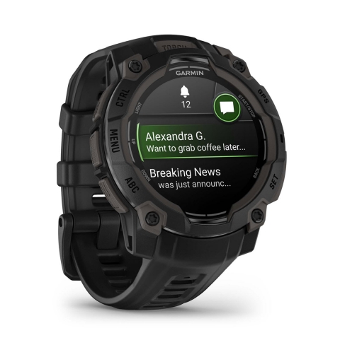 Garmin Instinct 3 AMOLED 3,05 cm (1.2") 45 mm Digital 390 x 390 Pixel Touchscreen Schwarz GPS