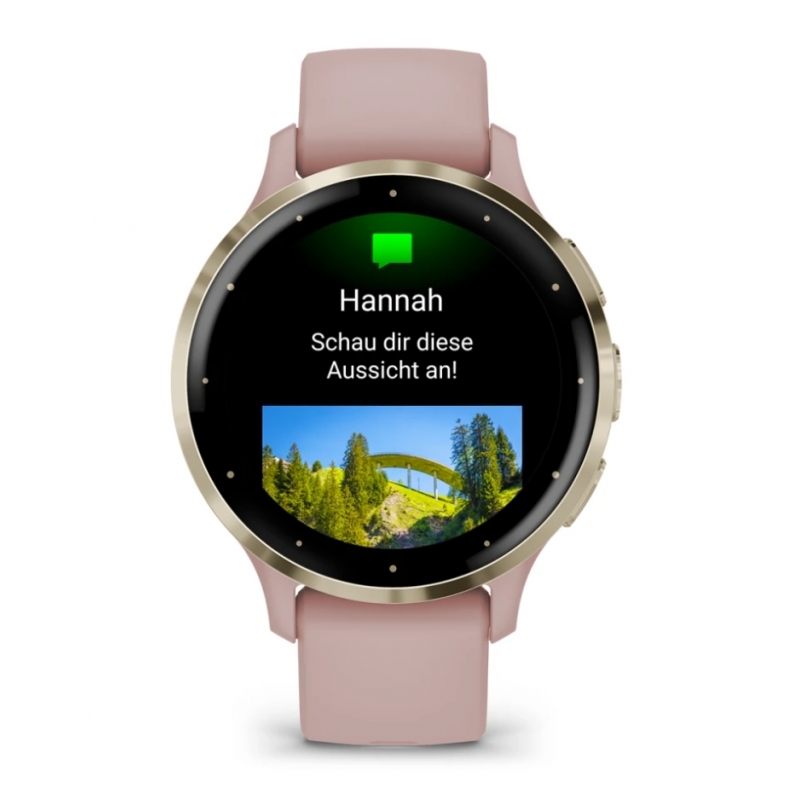 Garmin Venu 3S 3,05 cm (1.2") AMOLED 41 mm Numérique 390 x 390 pixels Écran tactile Or, Rose Wifi GPS (satellite)