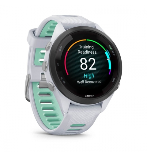 Garmin Forerunner 265S 2,79 cm (1.1") AMOLED 42 mm Digitale 360 x 360 Pixel Touch screen Nero, Bianco Wi-Fi GPS (satellitare)