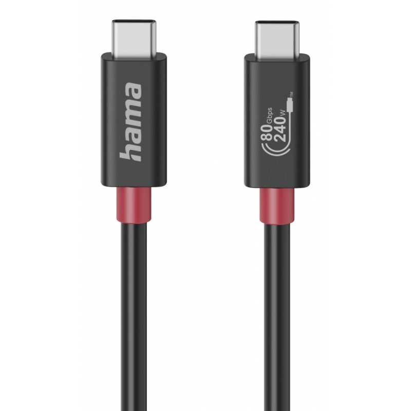 Hama 00200799 câble USB USB4 Gen 4x2 1 m USB C 80000 Gbit s 240 W Noir