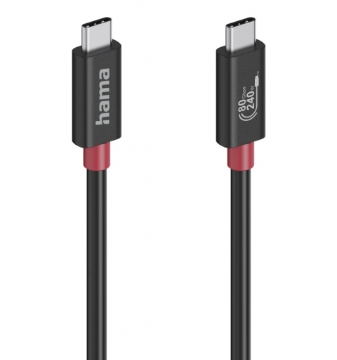 Hama 00200799 cable USB USB4 Gen 4x2 1 m USB C 80000 Gbit s 240 W Negro