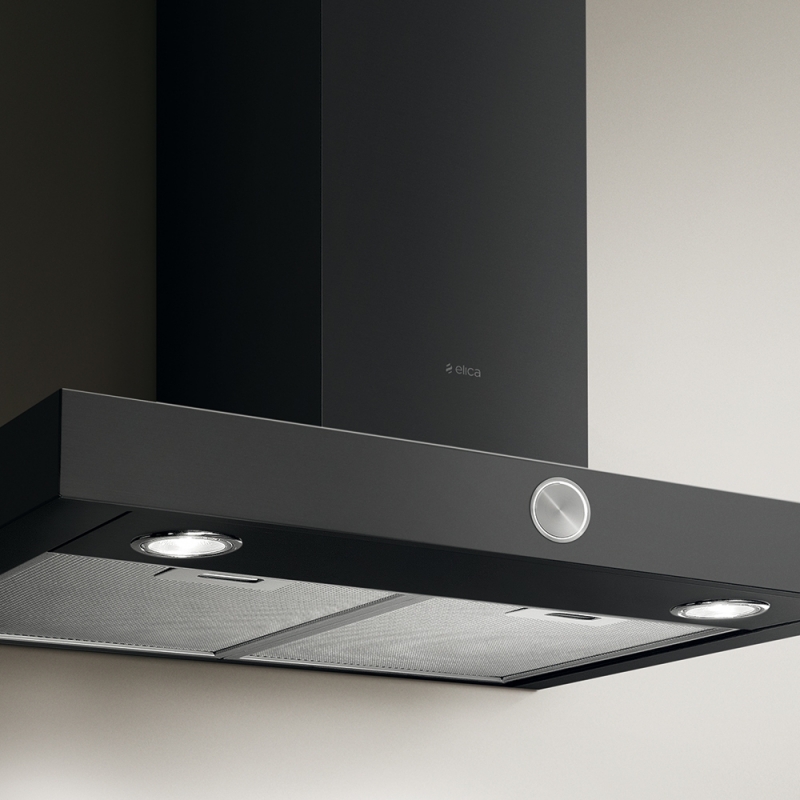 Elica Lol BL A 90 Wandmontiert Schwarz 500 m³ h
