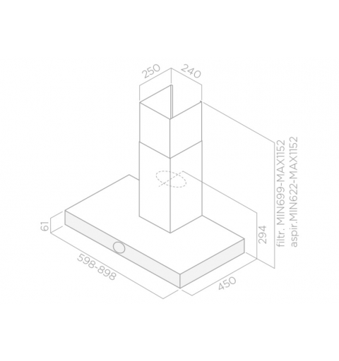 Elica Lol BL A 90 De pared Negro 500 m³ h