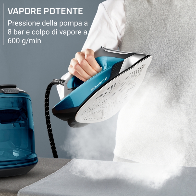 Rowenta VR9043F0 Dampfbügelstation 2800 W 1,8 l Edelstahl-Bügelsohle Schwarz, Blau