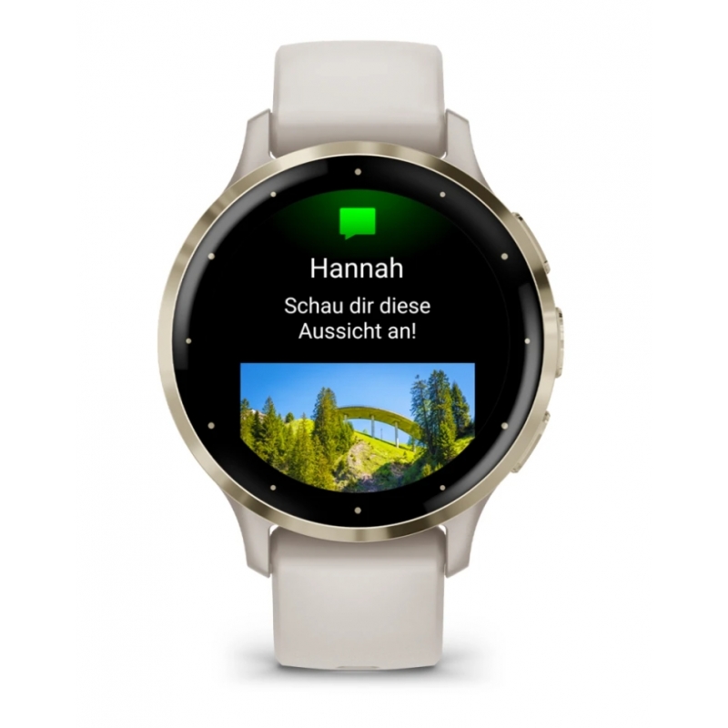 Garmin Venu 3S 3,05 cm (1.2") AMOLED 41 mm Digital 390 x 390 Pixel Touchscreen Gold, Elfenbein WLAN GPS