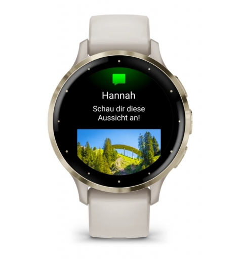 Garmin Venu 3S 3,05 cm (1.2") AMOLED 41 mm Digital 390 x 390 Pixel Touchscreen Gold, Elfenbein WLAN GPS