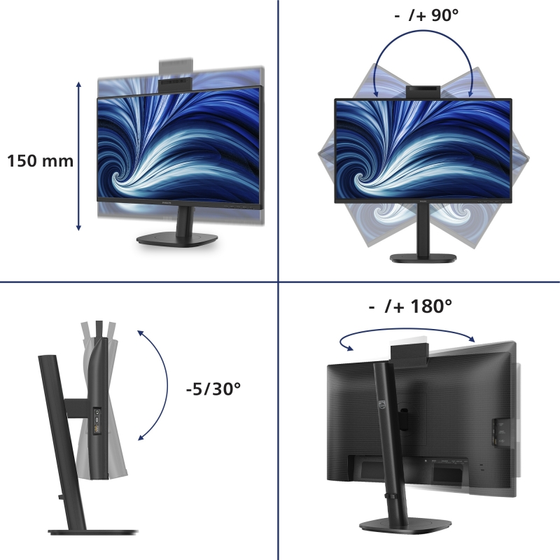 Philips 3000 series 24B2N3200JH 00 pantalla para PC 60,5 cm (23.8") 1920 x 1080 Pixeles Full HD LCD Negro